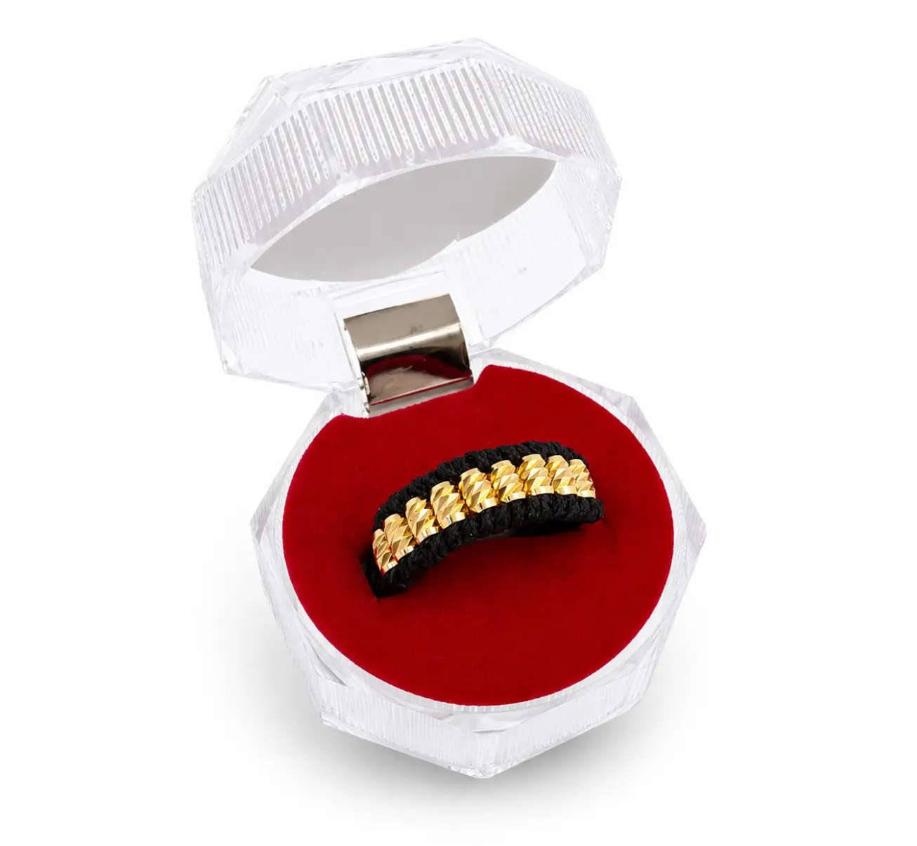 Anillo Dúo Diamantado, dos filas de bolitas diamantadas de 4mm