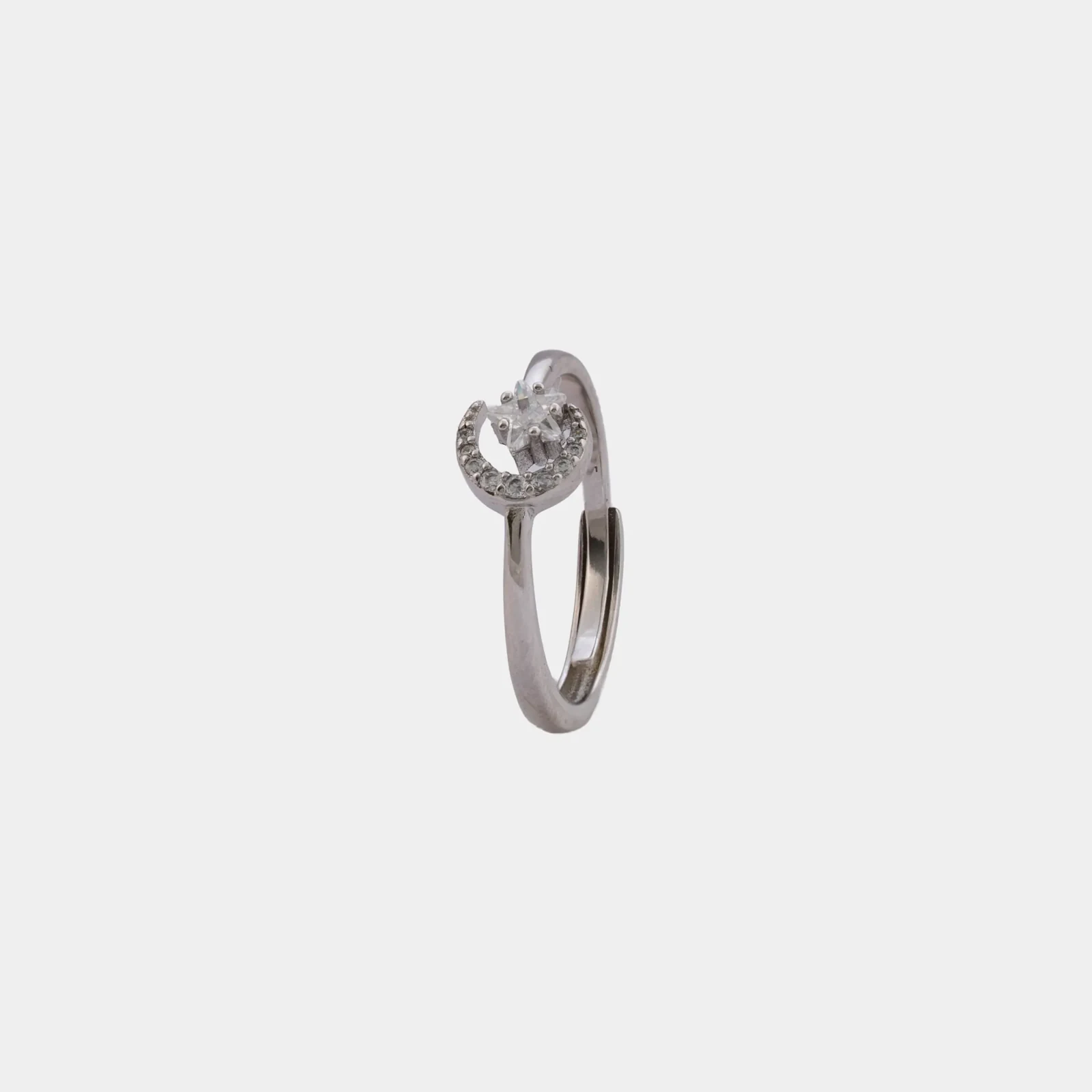 Anillo Luna y Estrella, anillo con luna de circonias y estrella