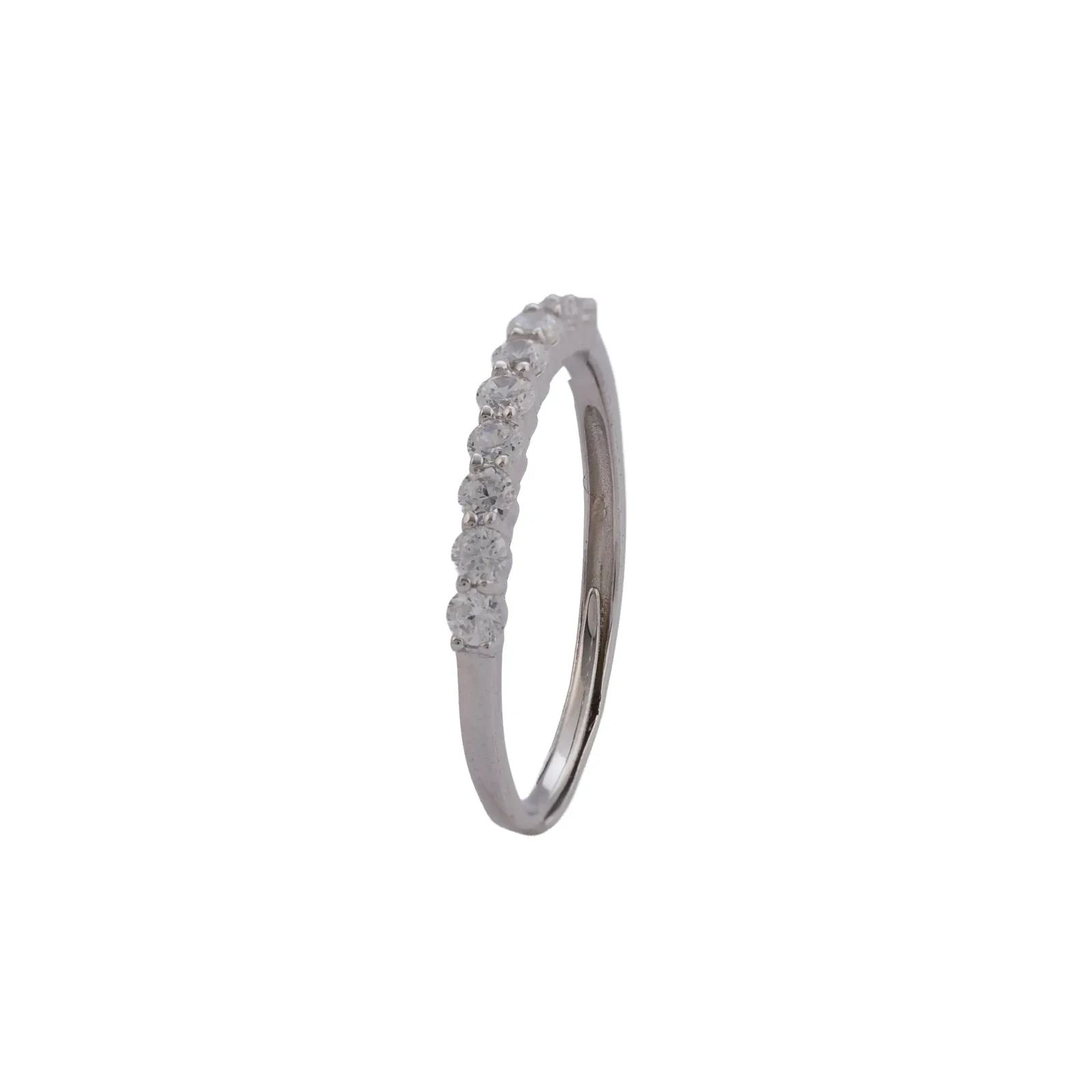 Anillo Media Eternidad, media eternidad de circonias en plata