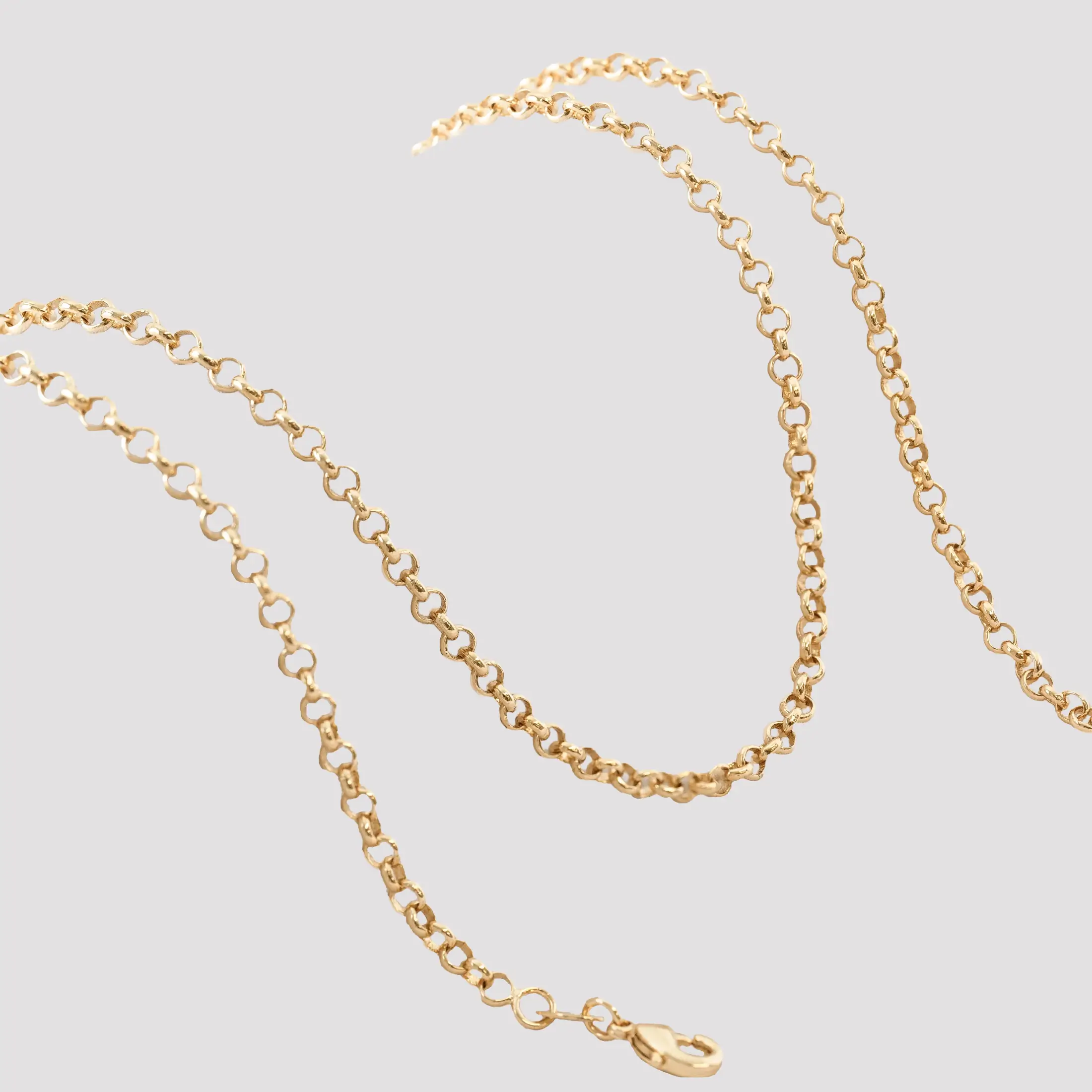 Cadena Aros 3 mm 65 cm - cadena en oro laminado 18k