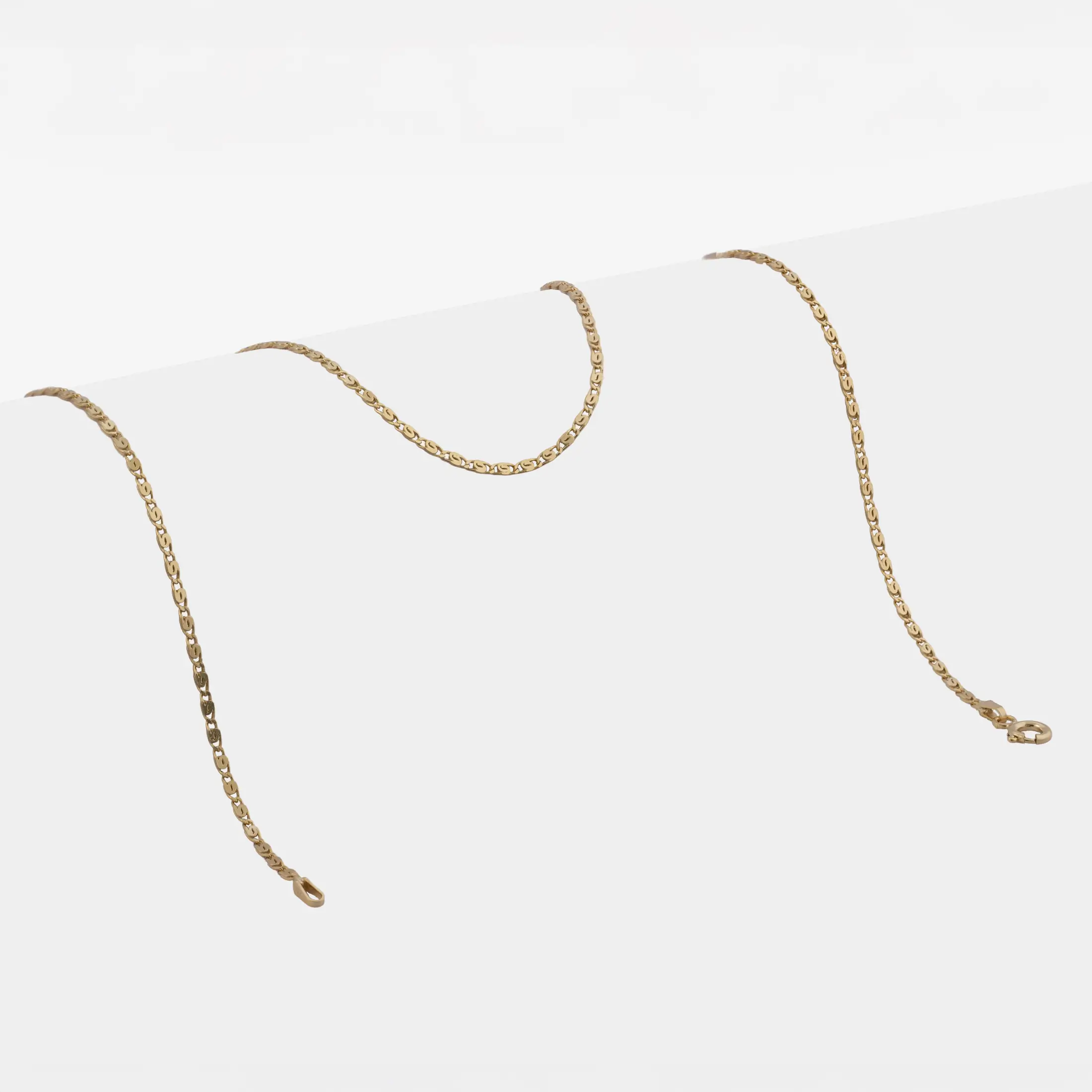 Cadena Caracol Plana 1.80 mm 45 cm - cadena en oro laminado 18k