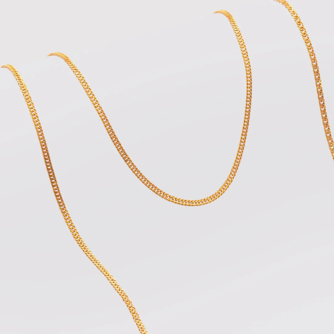Cadena Cubana Continua IT 2.3 mm 65 cm - cadena en oro laminado 18k