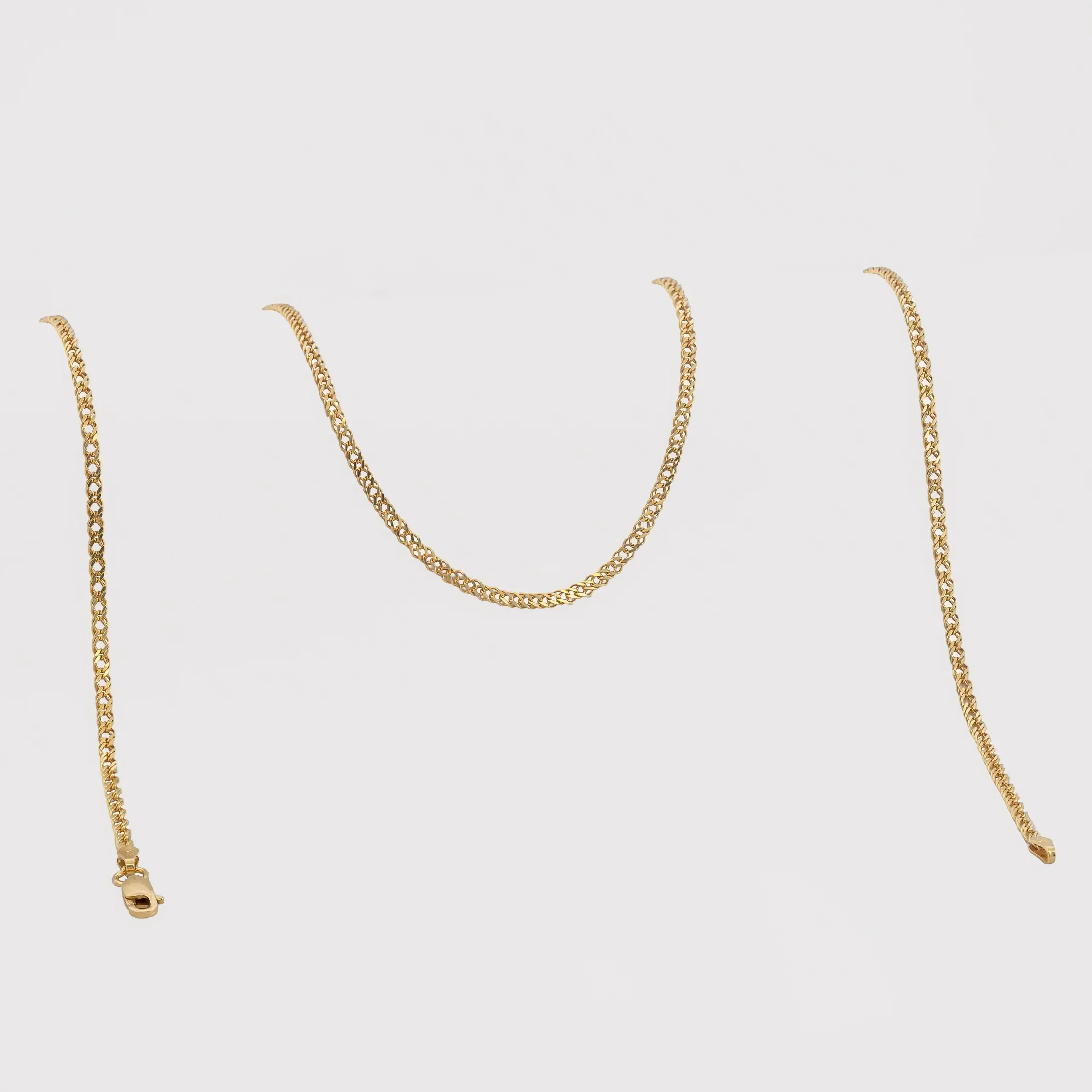 Cadena Cubana Cruzada 2.4 mm 65 cm - cadena en oro laminado 18k