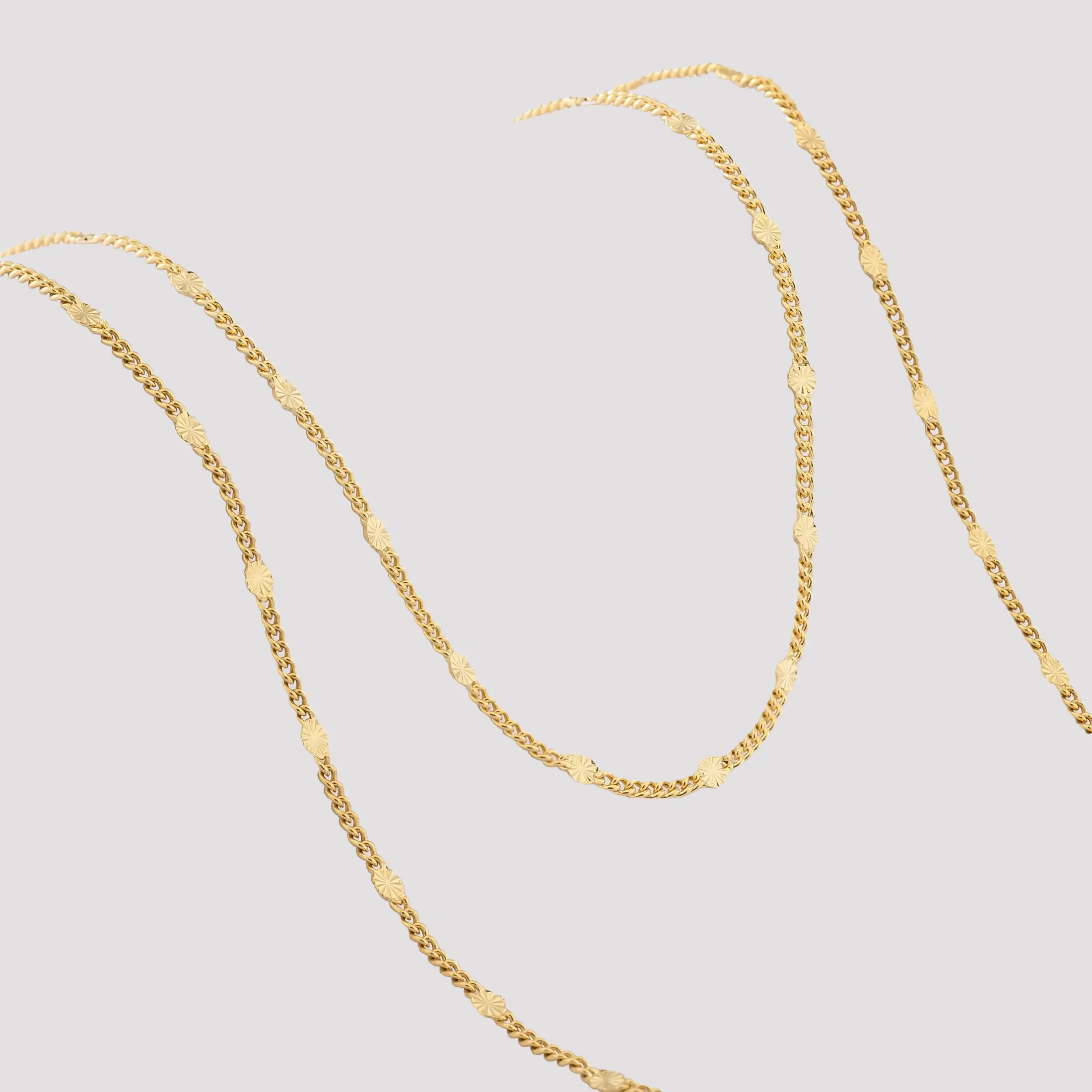 Cadena Cubana Sol 65 cm - cadena en oro laminado 18k