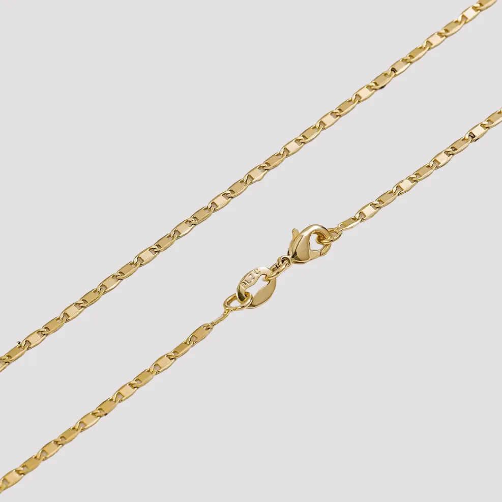 Cadena Escalera Plana Lisa 65 cm - cadena en oro laminado 18k