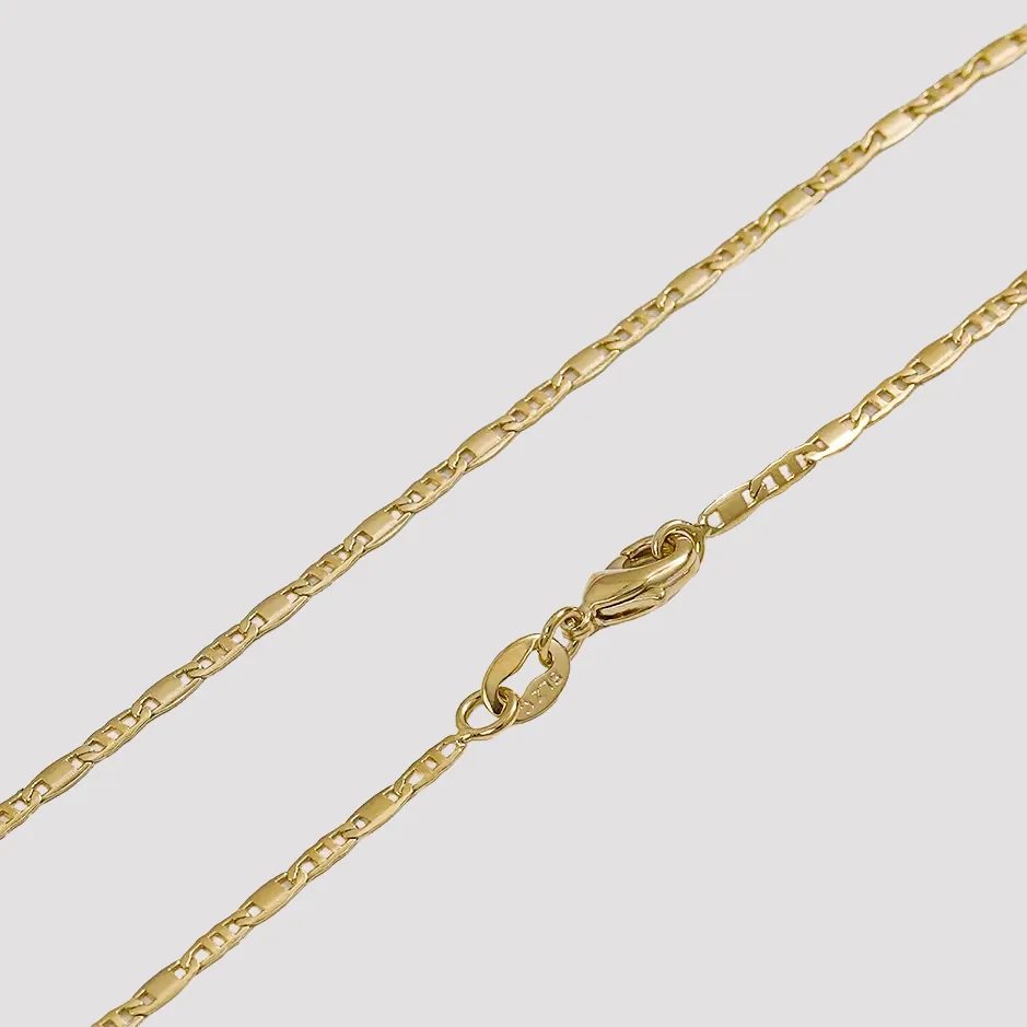 Cadena Escalera y Plana 65 cm - cadena en oro laminado 18k