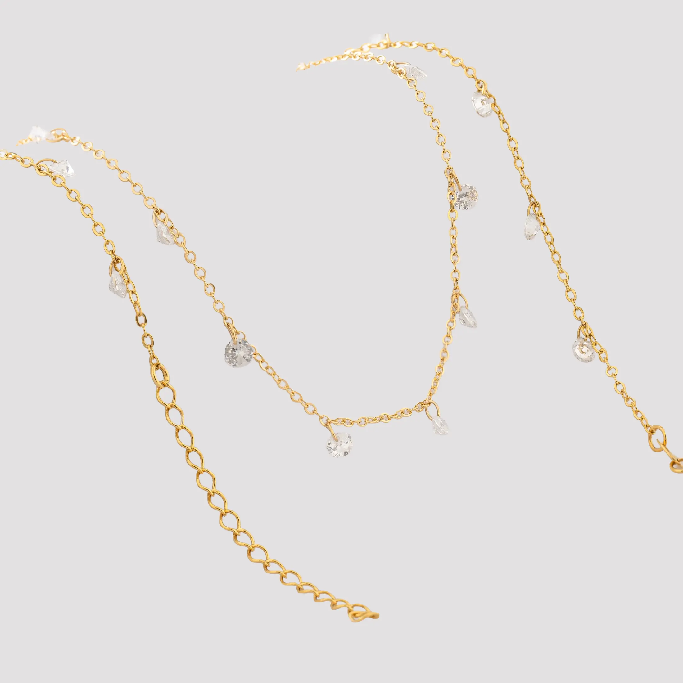 Cadena Gypsy 35 cm + 5 cm extensor - cadena en oro laminado 18k