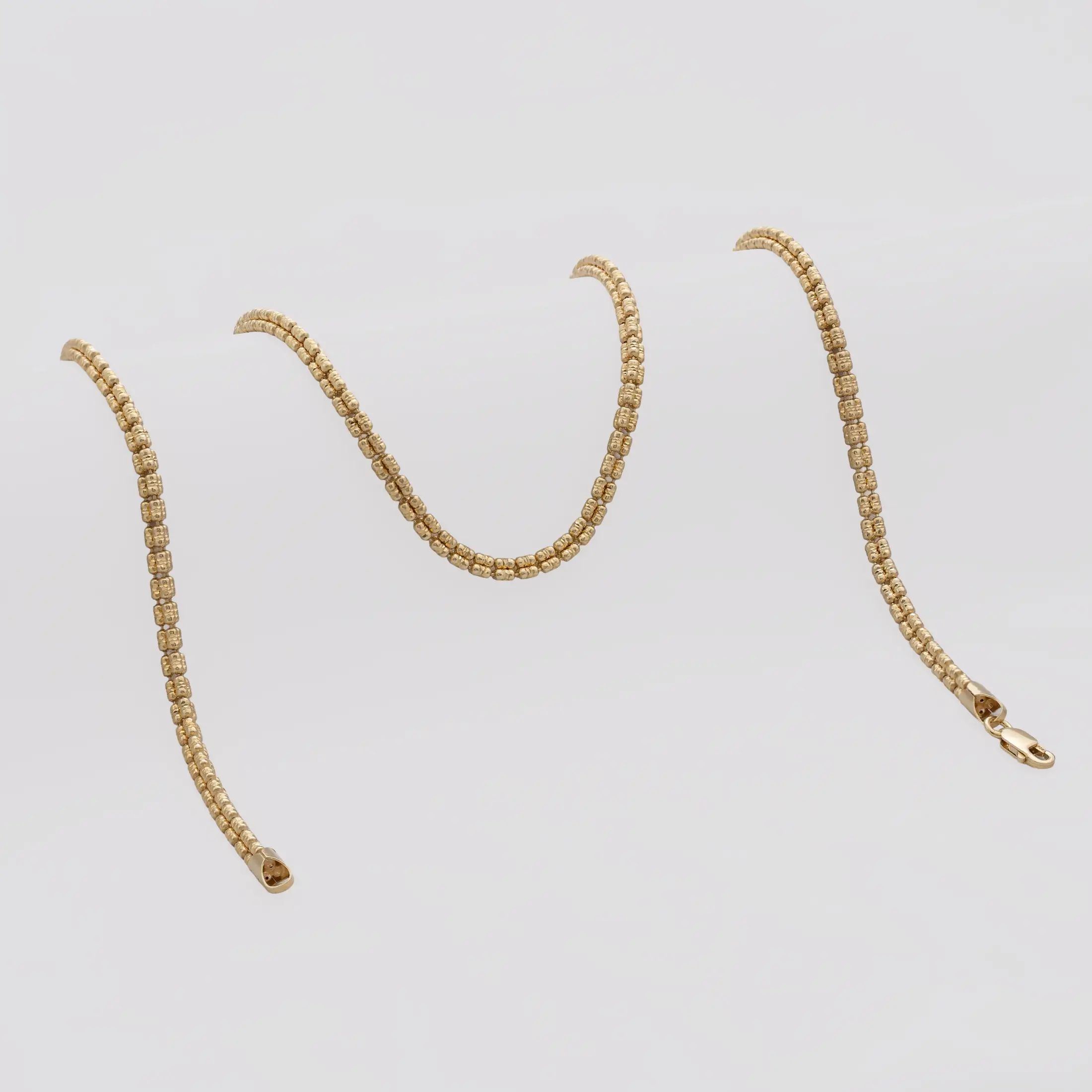Cadena ICE 3L TRI IT 65 cm - cadena en oro laminado 18k