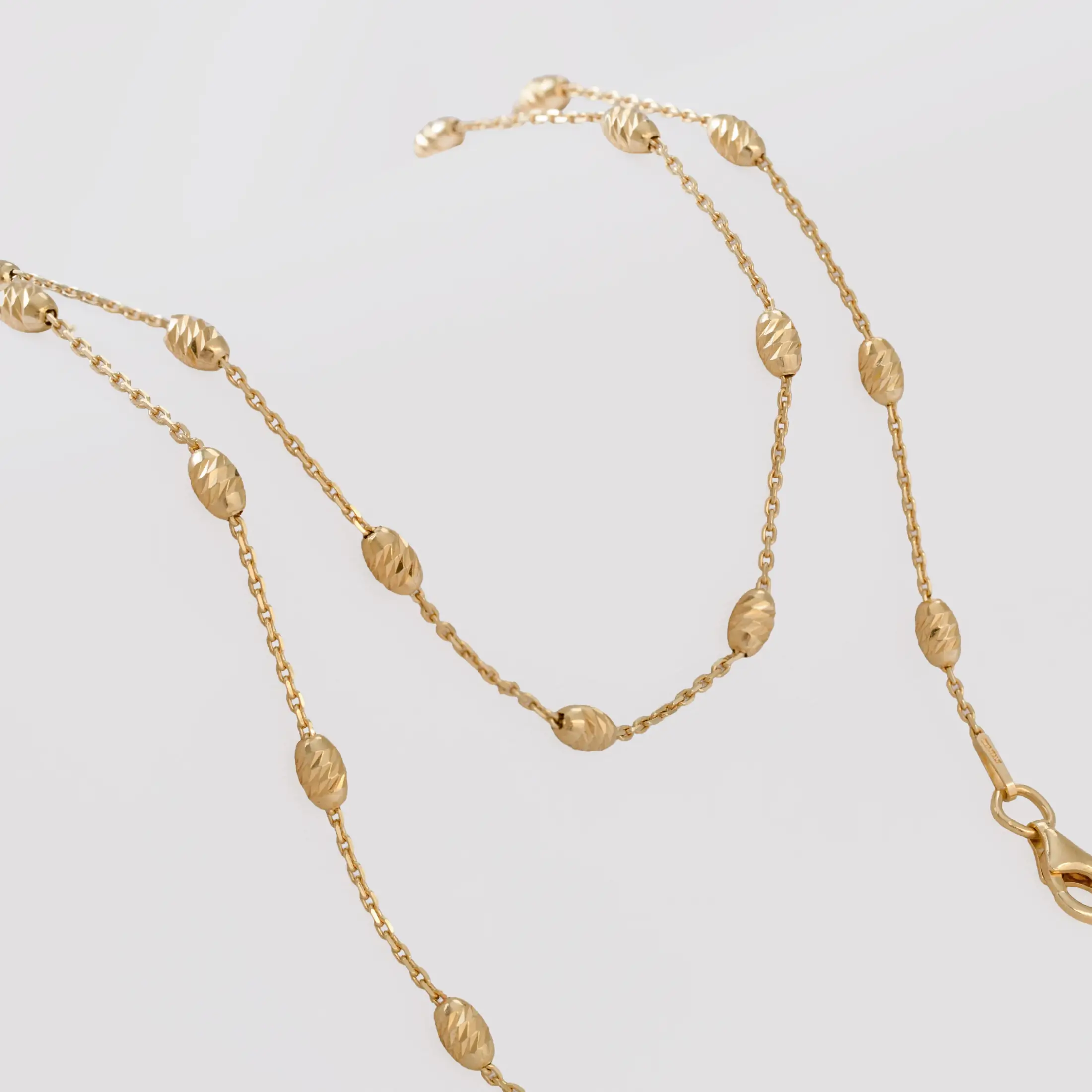 Cadena Militar Espaciada Ovalada Italy IT 65 cm - cadena en oro laminado 18k