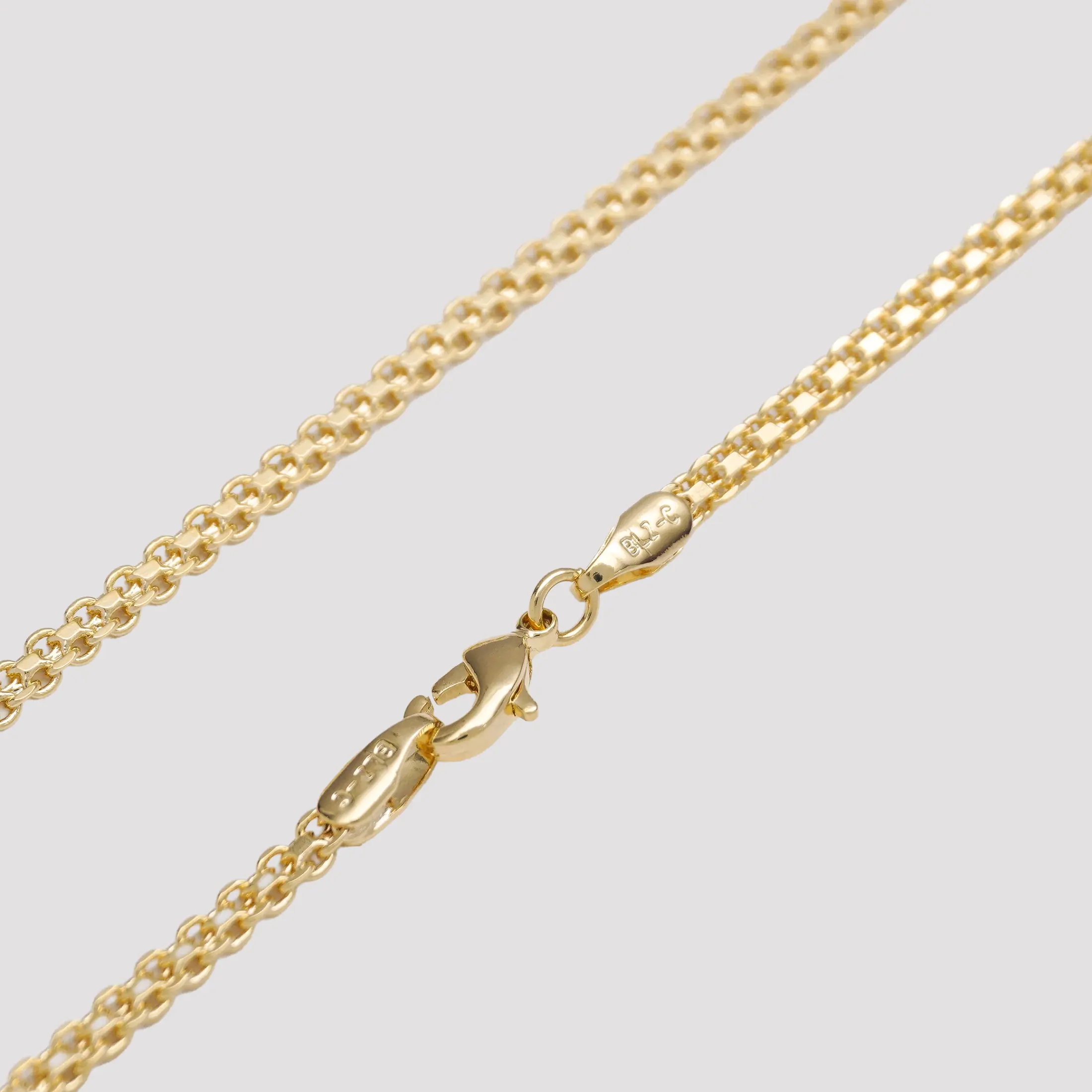 Cadena Tejido Chino 3 mm 45 cm - cadena en oro laminado 18k