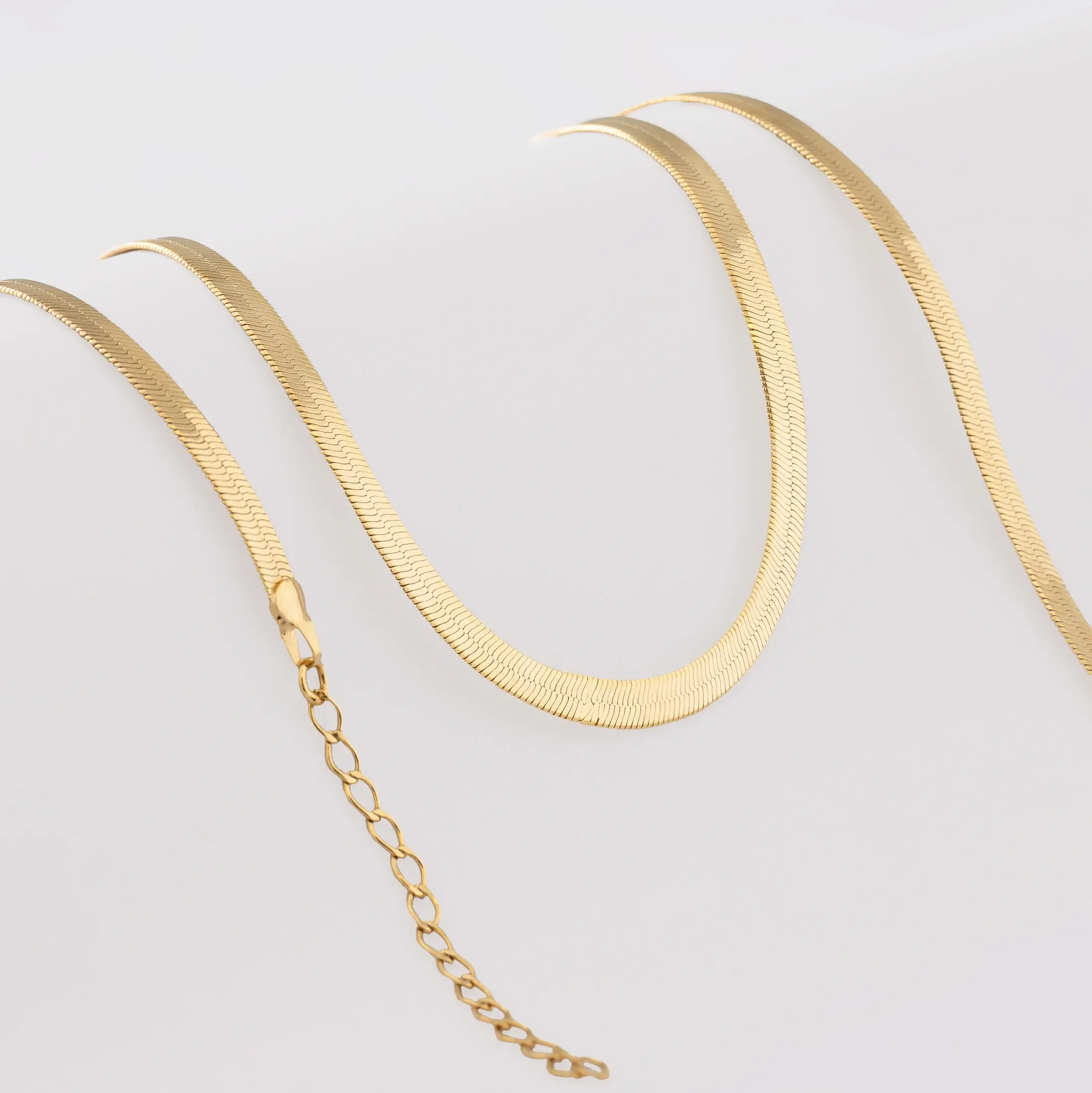 Cadena Tejido Egipcio 40 cm + extensor - cadena en oro laminado 18k