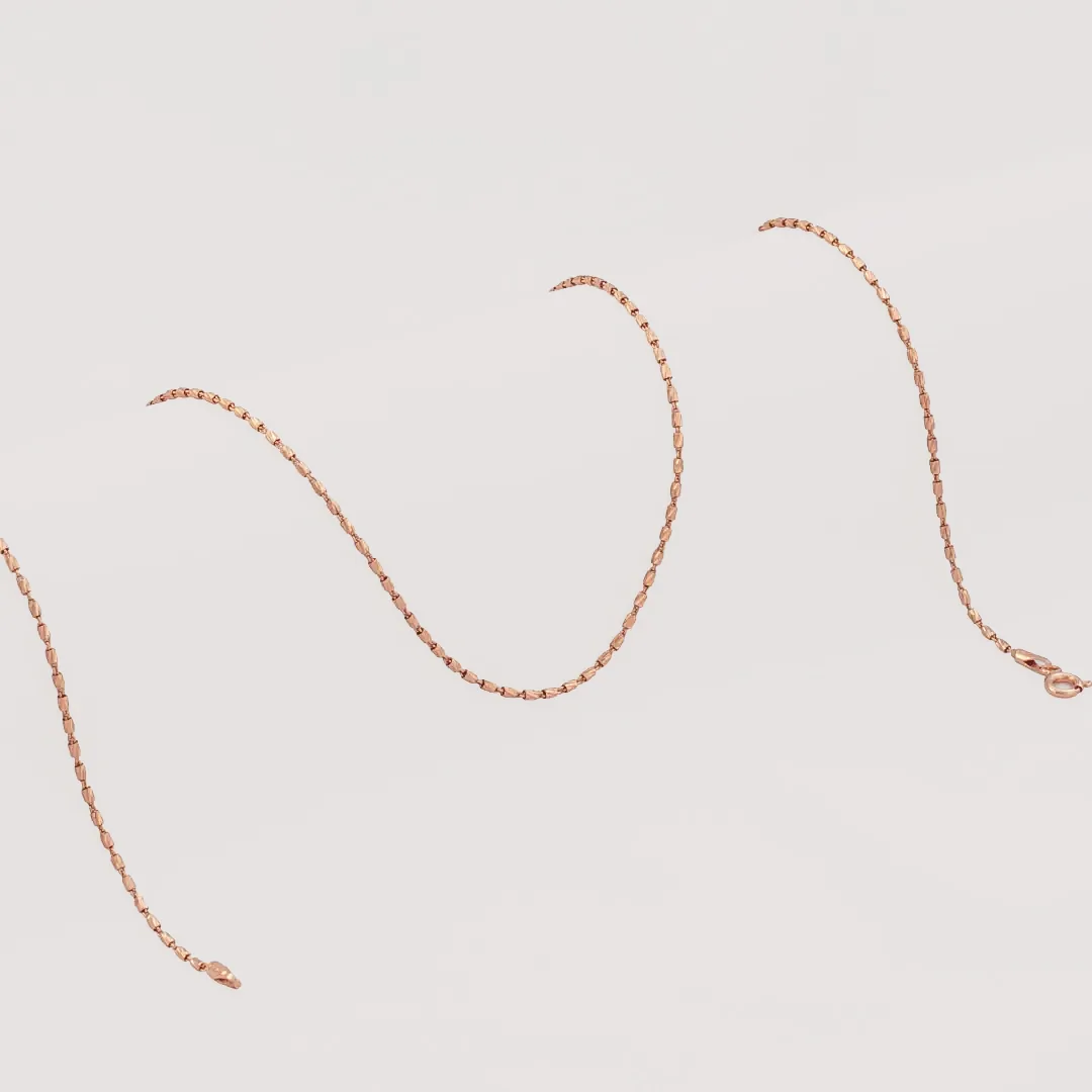 Cadena Tube Rose IT 65 cm - cadena en oro laminado 18k