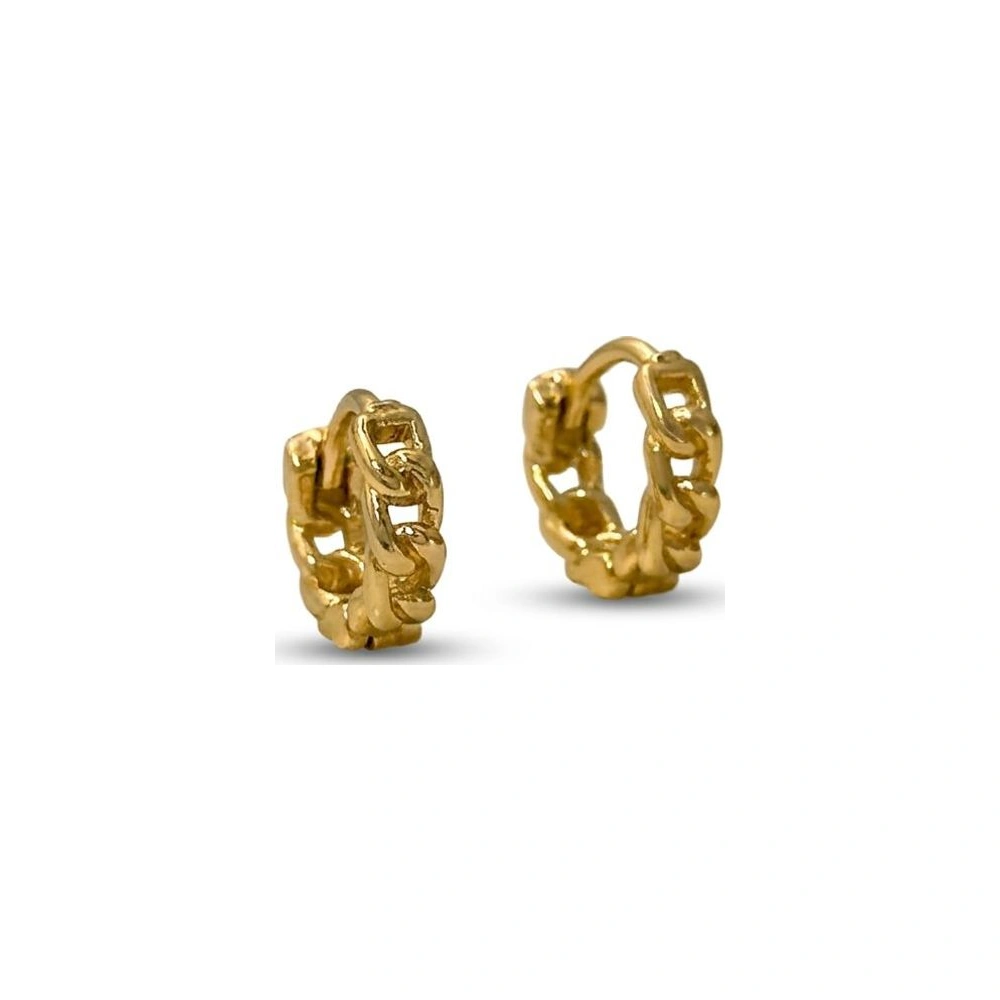 Candonga Grumeta Dorada - media argolla cadena grumeta en oro laminado 18k
