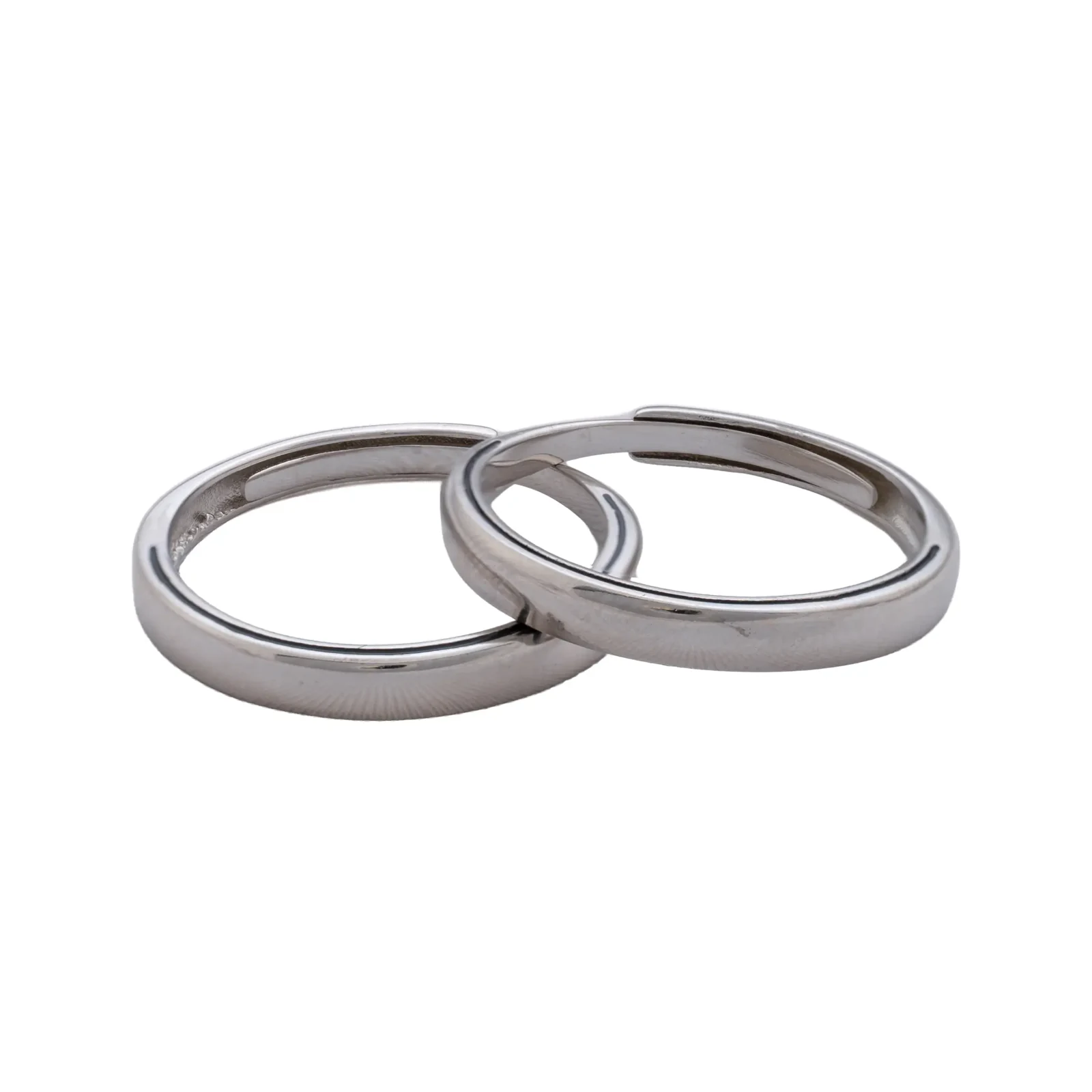Dúo de Pareja Liso, par de anillos lisos en plata