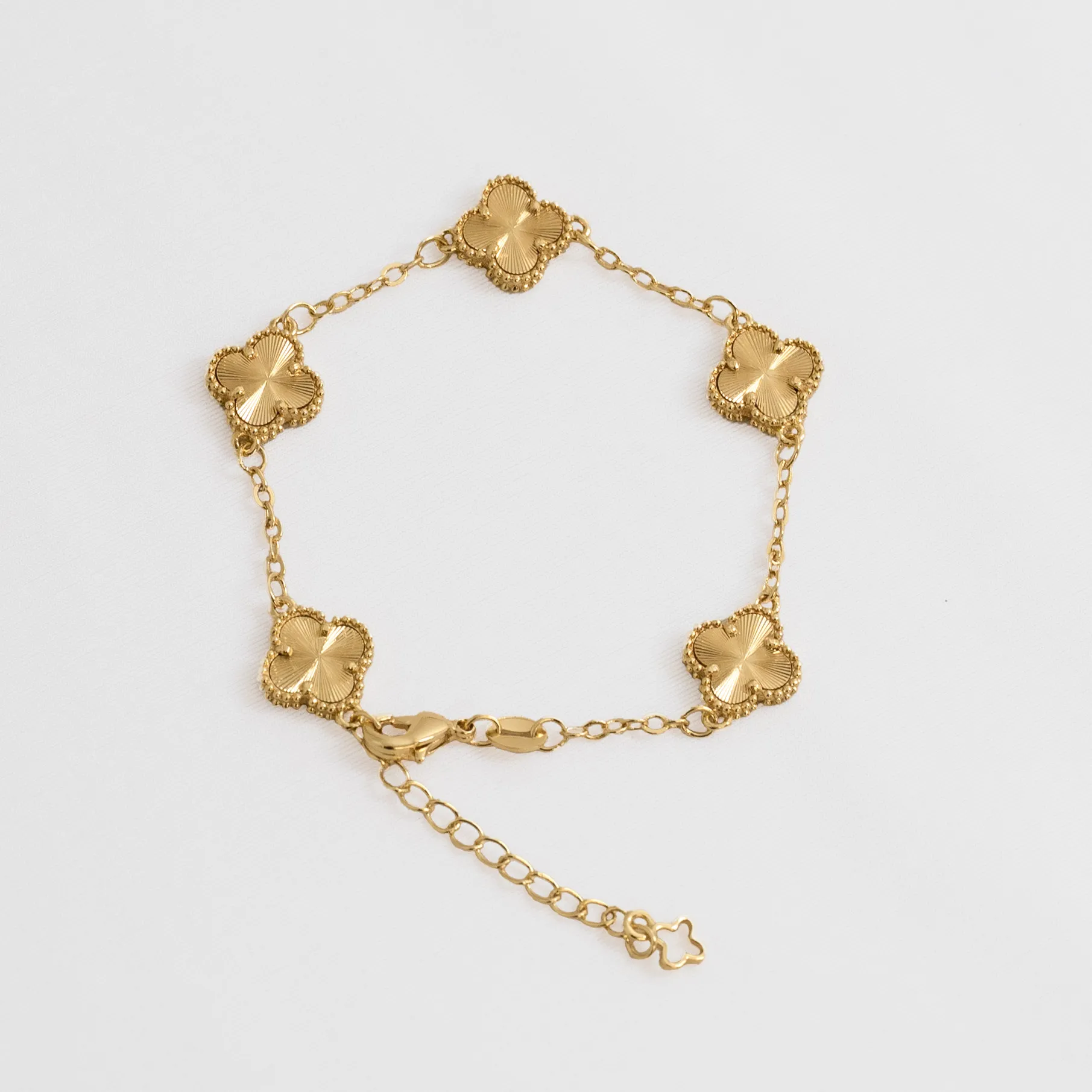 Pulsera Cubana Clover - pulsera en oro laminado 18k