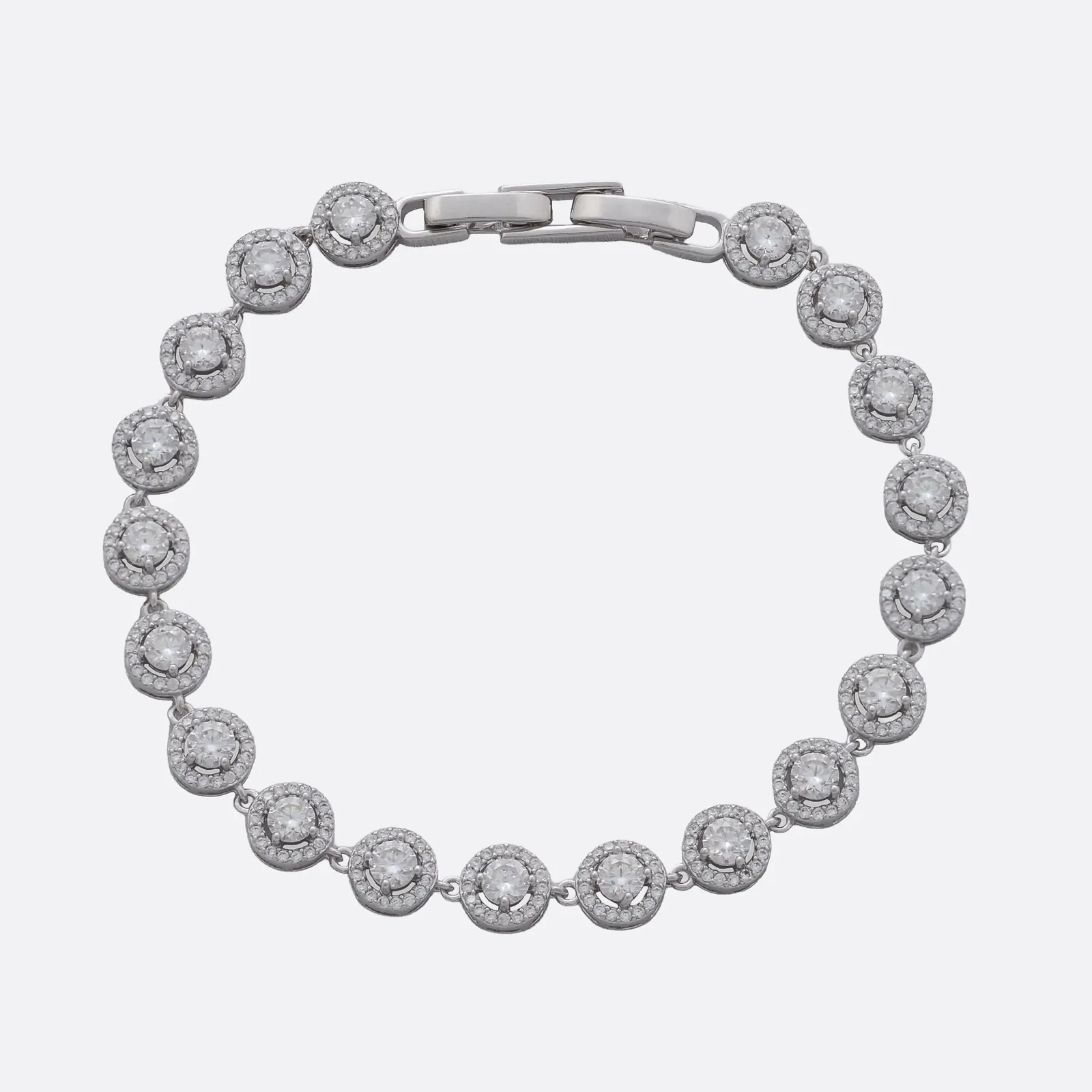 Pulsera Halo Clásica, halos de circonias de igual tamaño