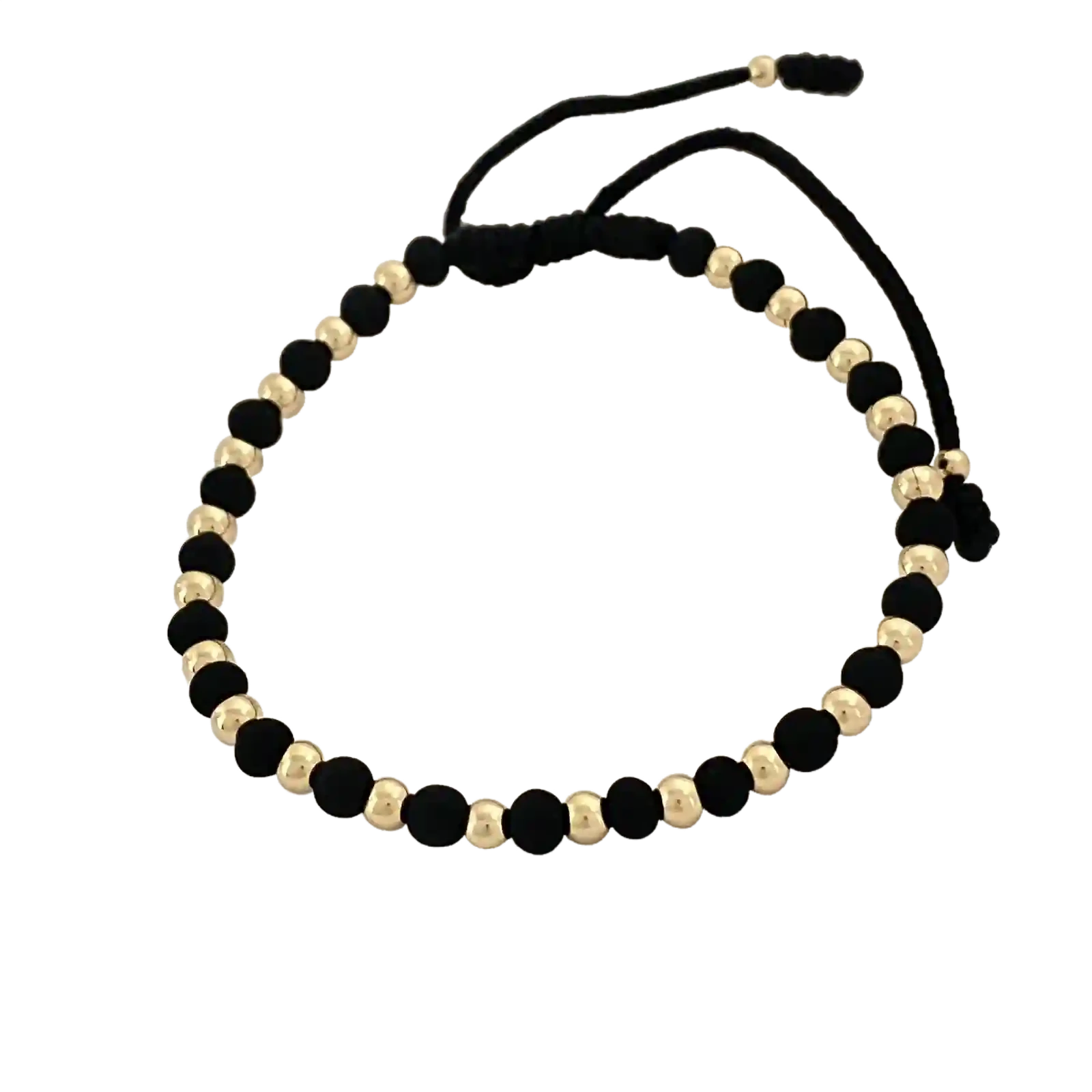 Pulsera Macramé Esferas Mixtas - esferas de distintos tamaños con separadores bicolor