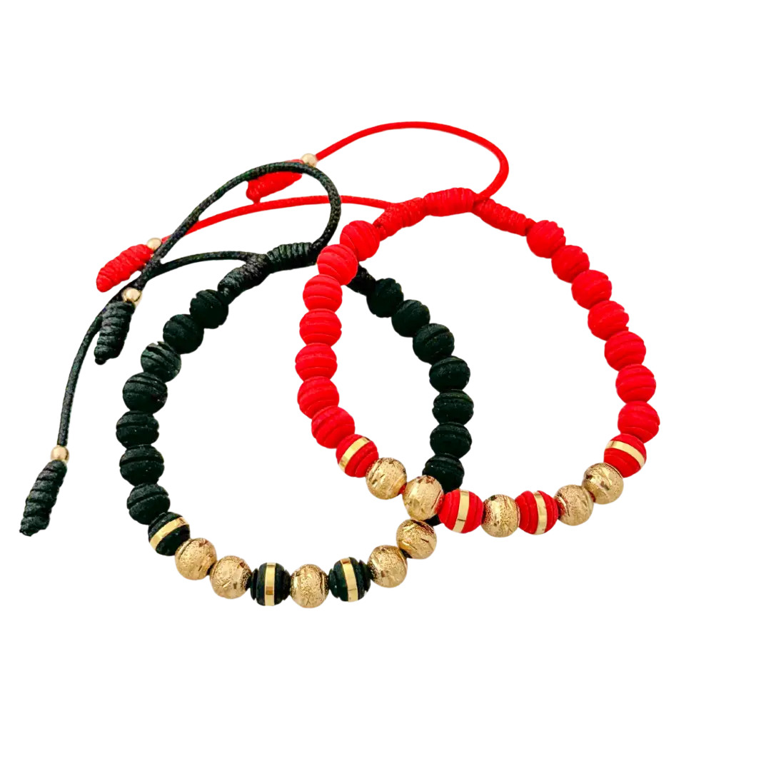 Pulsera Macramé Mate Diamantada - cuentas mate alternadas con grandes esferas texturizadas diamantadas y cuenta bicolor