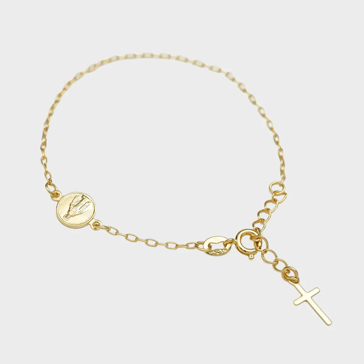 Pulsera Virgen de Guadalupe - pulsera en oro laminado 18k