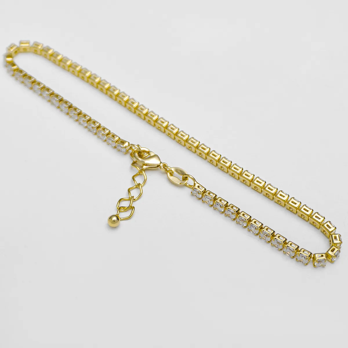Tobillera Circonias - cadena tennis circonias transparentes