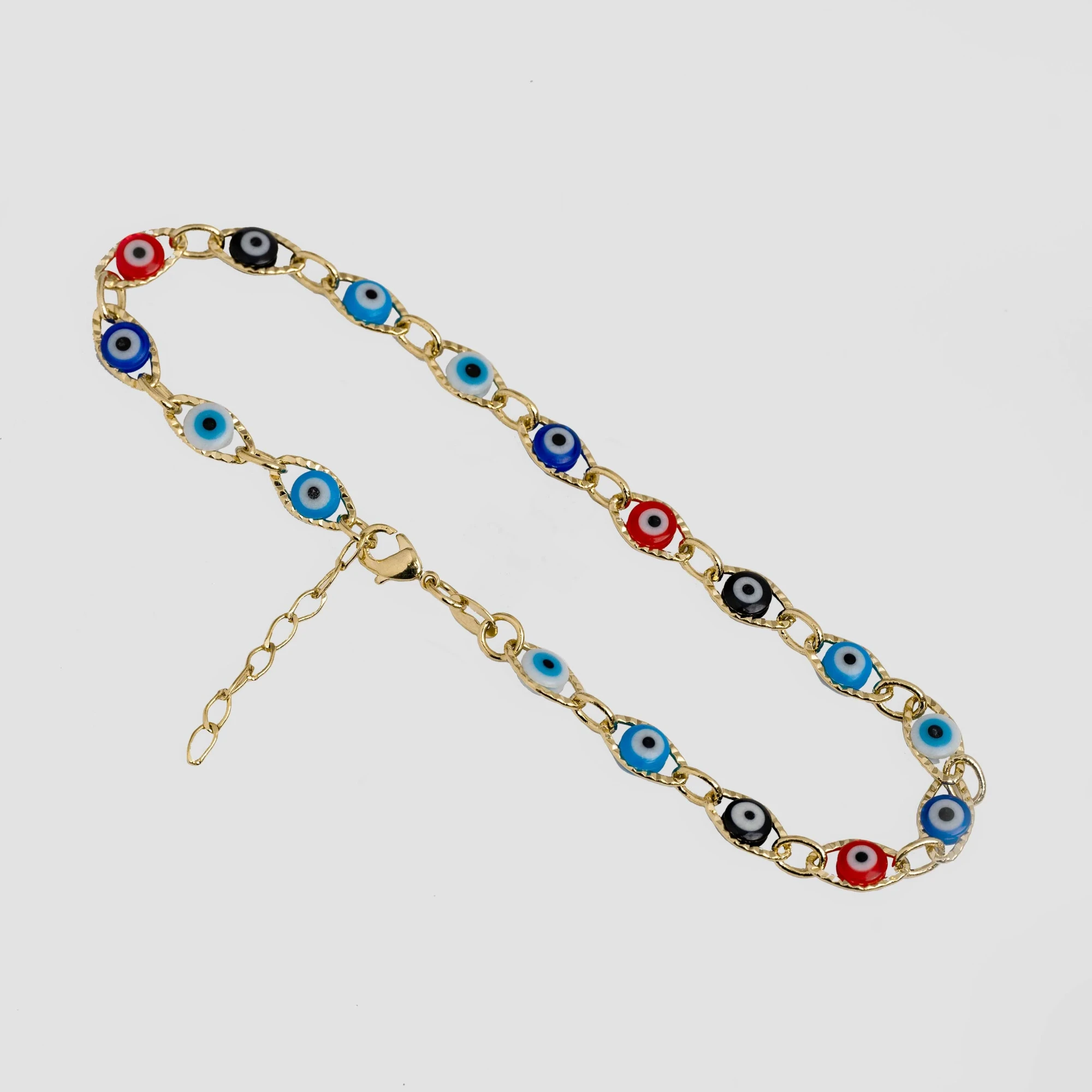 Tobillera Ojo Turco - ojos multicolor rojo azul negro